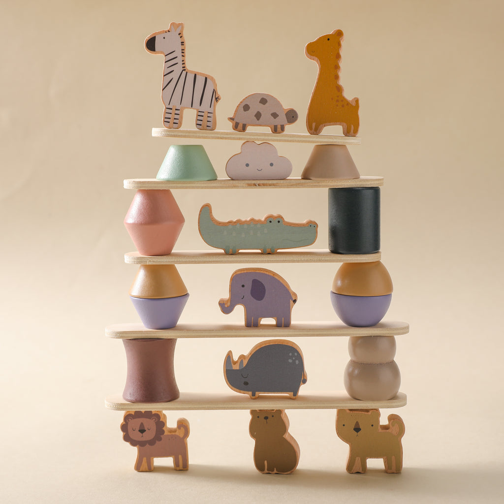 Wooden Animal Stacking Toy - MamimamiHome Baby
