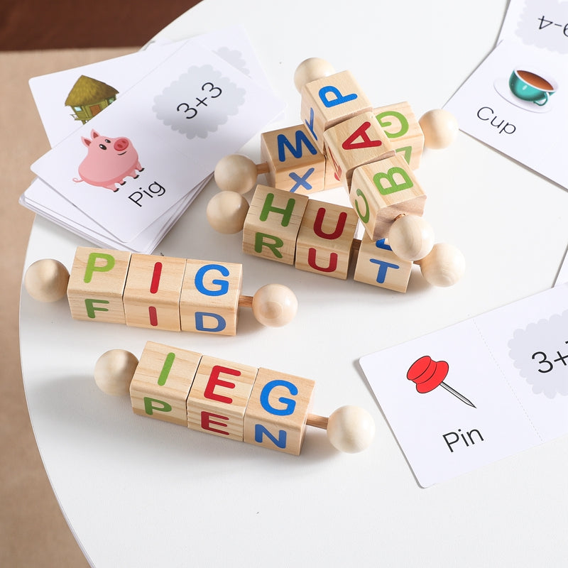 Wooden Cognitive Alphabet Cube - MamimamiHome Baby