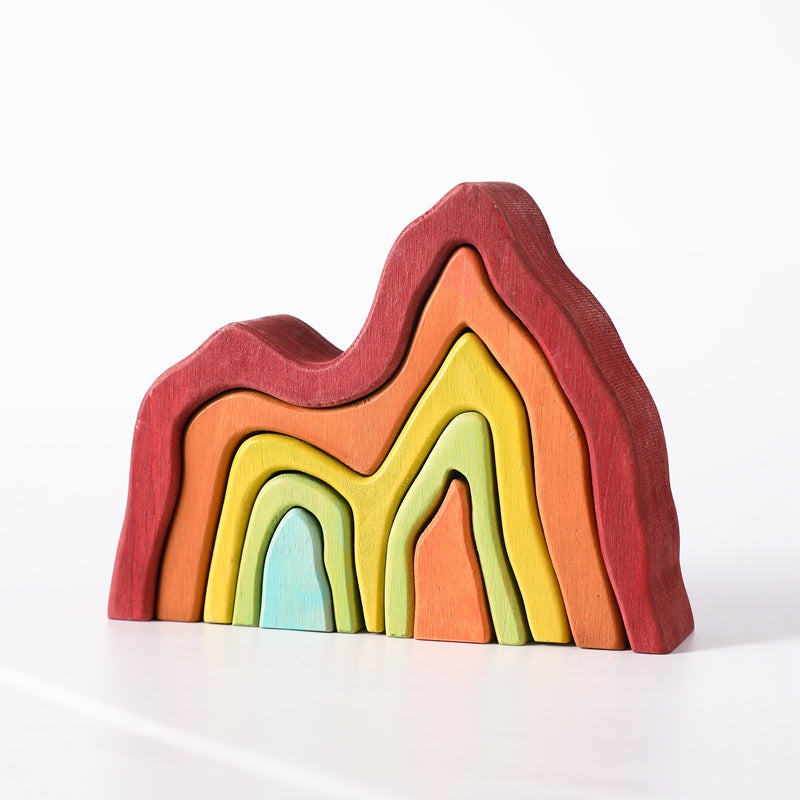 Wooden Rainbow Building Blocks - MamimamiHome Baby