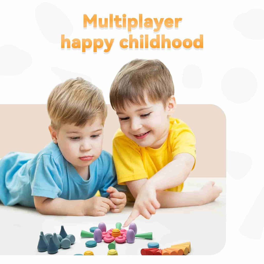 Colourful Wooden Loose Parts Sets Multiplayer