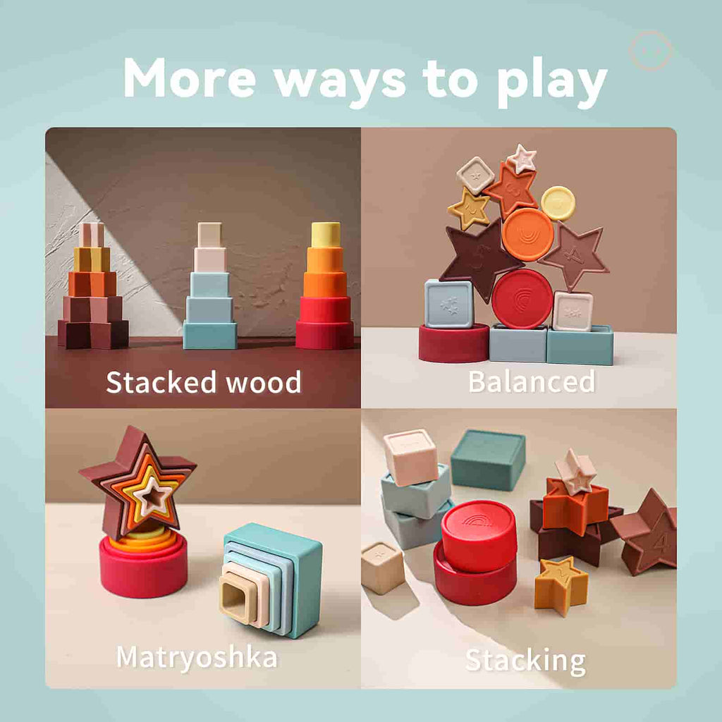 Geometric Shape Stacking Toys  More  Play