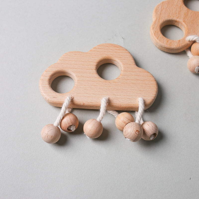Wooden Double Hole Cloud Rattle - MamimamiHome Baby