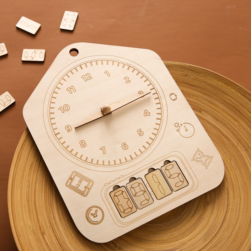 Wood Clock Toy - MamimamiHome Baby