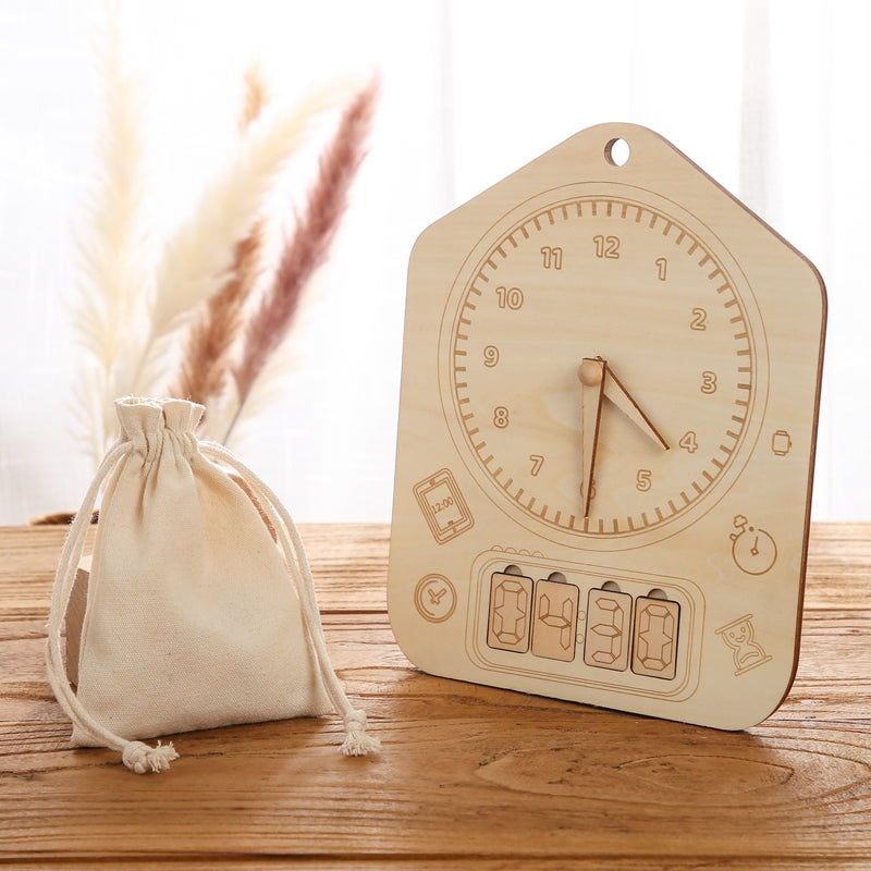 Wood Clock Toy - MamimamiHome Baby