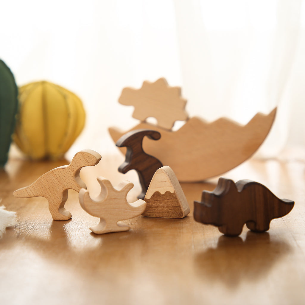 Wooden Dinosaurs Stacked Toy - MamimamiHome Baby