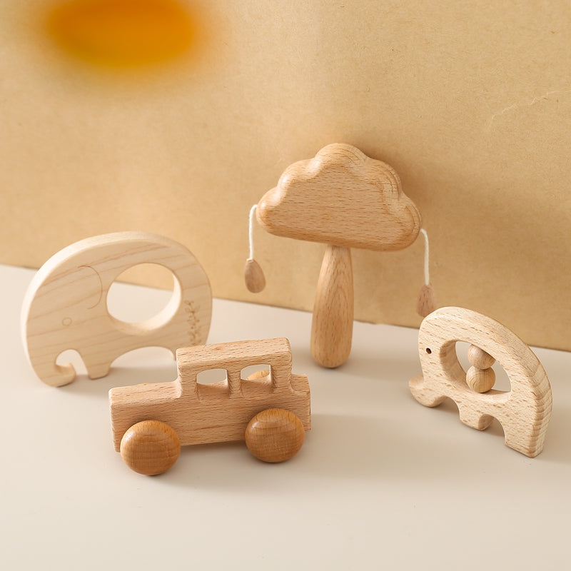 Wooden Cloud Rattle Set - MamimamiHome Baby