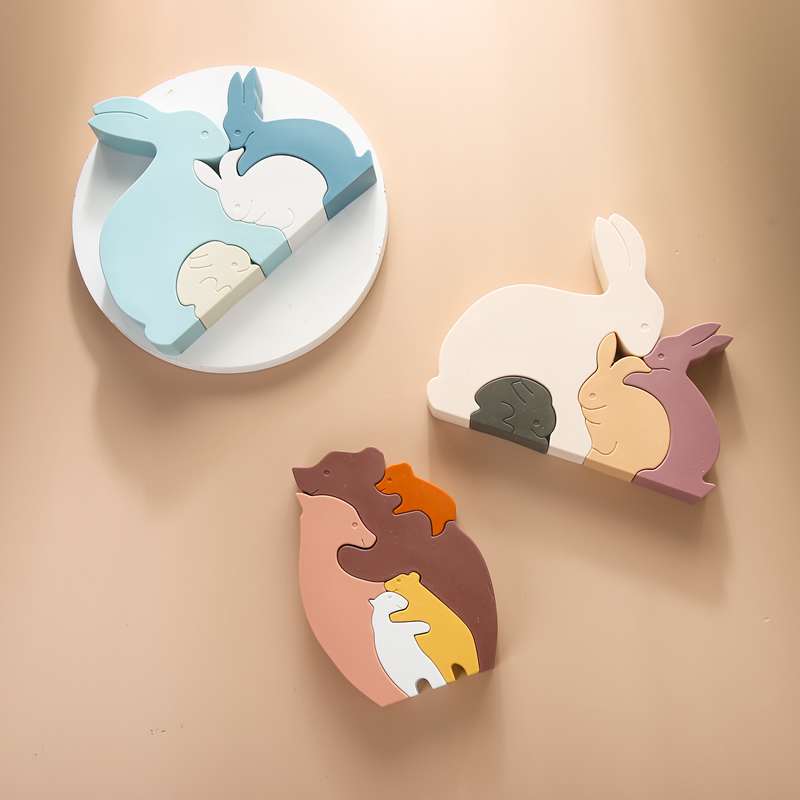 Animal Silicone Stacking Toy - MamimamiHome Baby