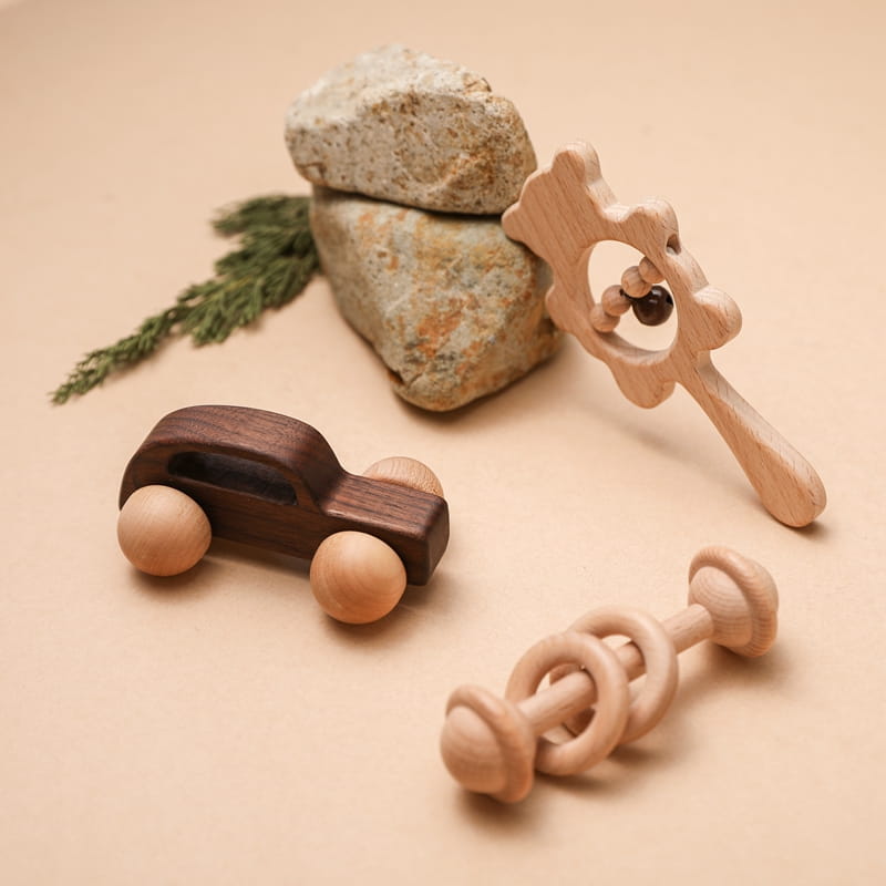 Montessori Wooden Rattle set3