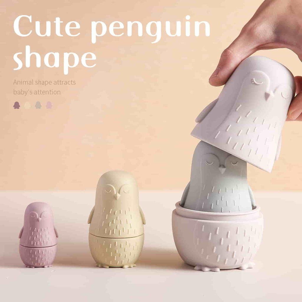 Penguin Silicone Stacking Toy Cute