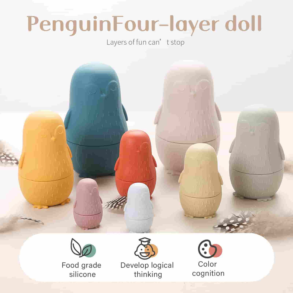 Penguin Silicone Stacking Toy  LAYER DOLL