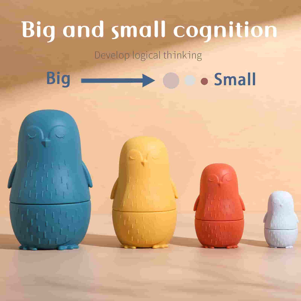 Penguin Silicone Stacking Toy Big To Small