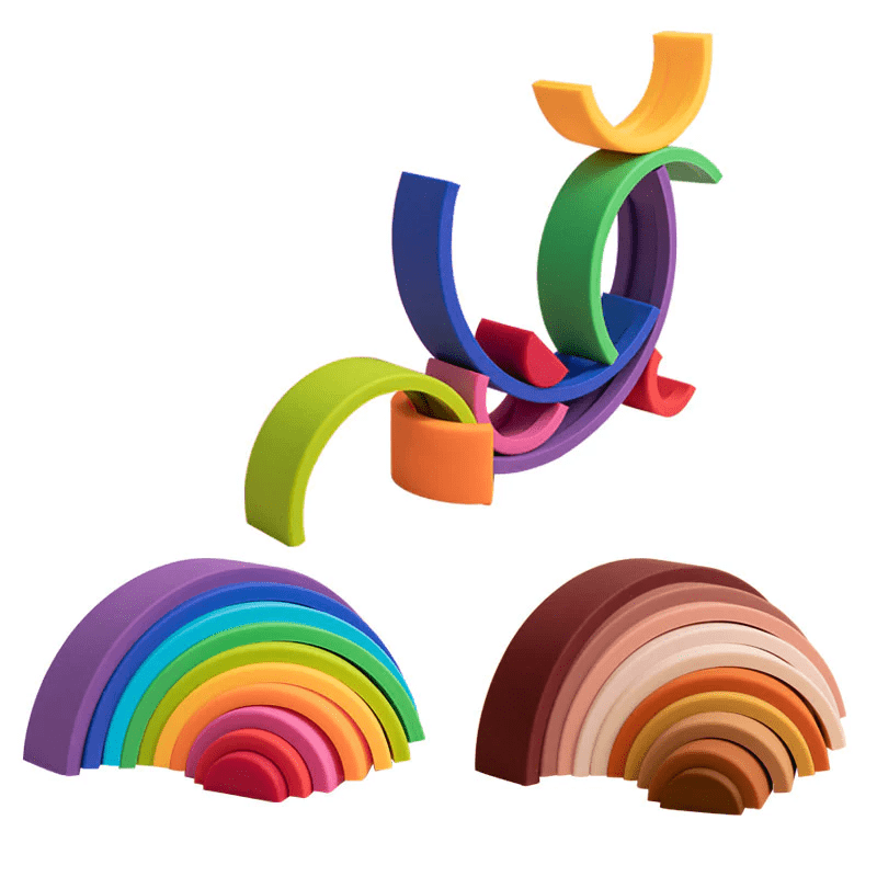 Silicone Rainbow Stacking Toy color