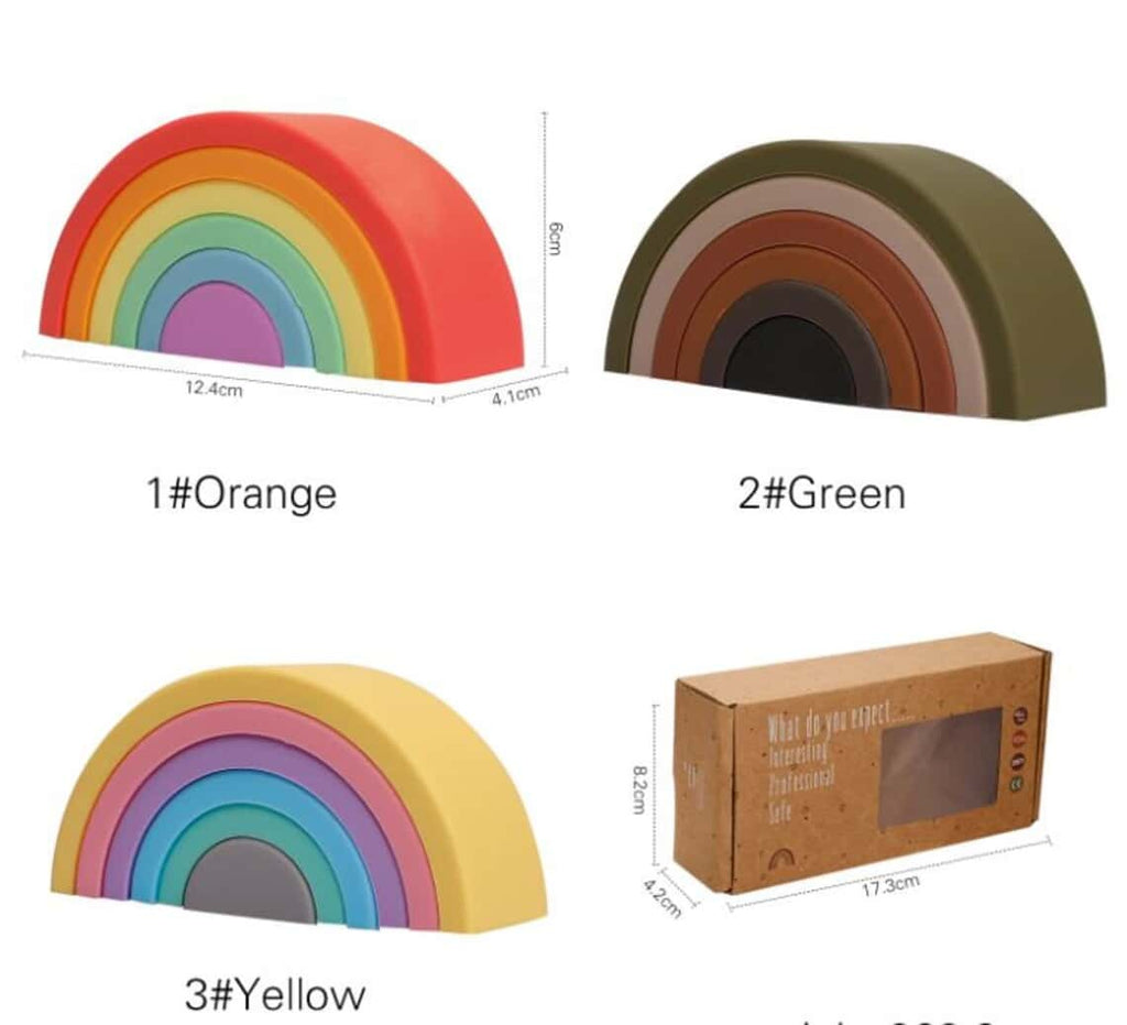 Silicone Rainbow Stacking Toy  size