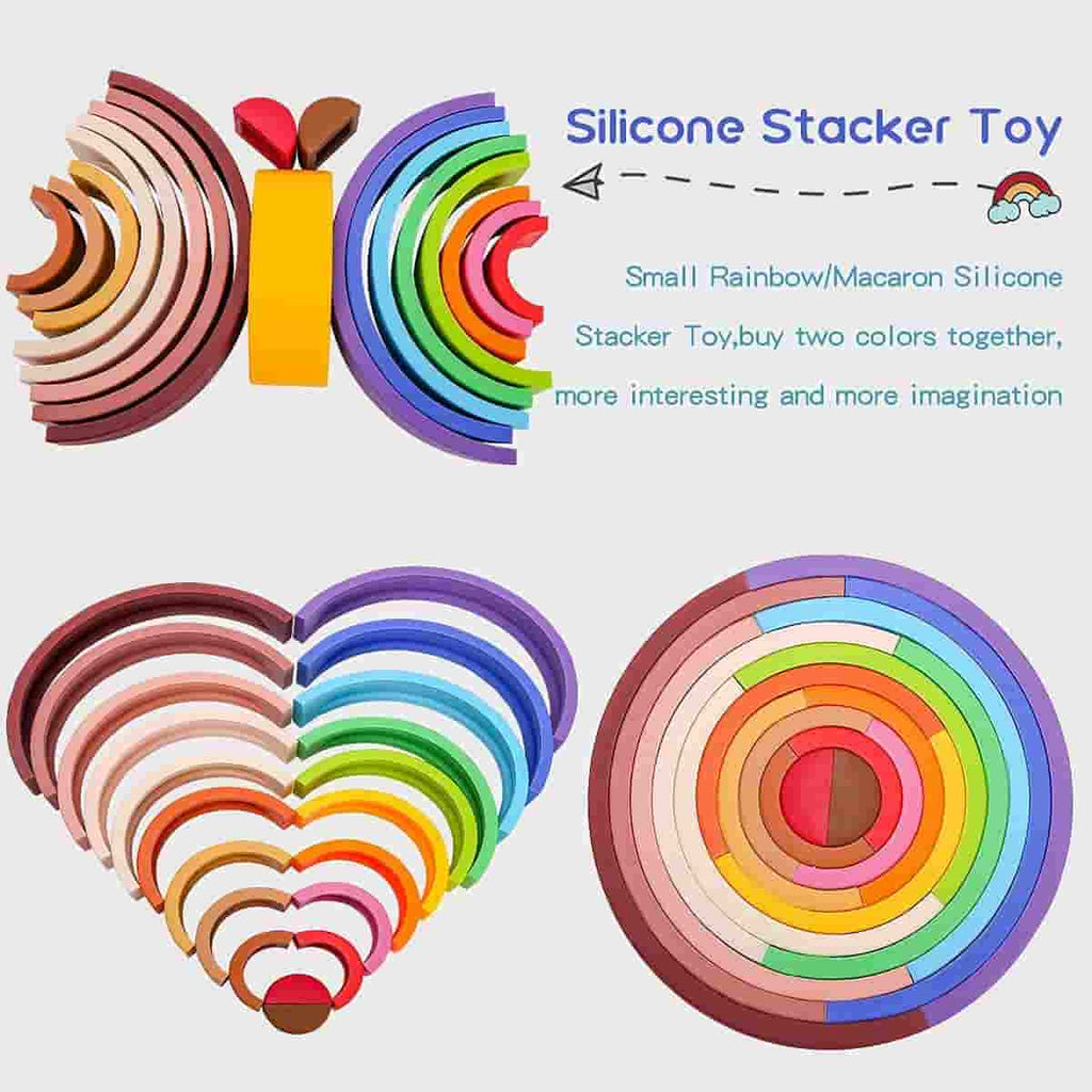 Silicone  Stacking Toy  small  Rainbow