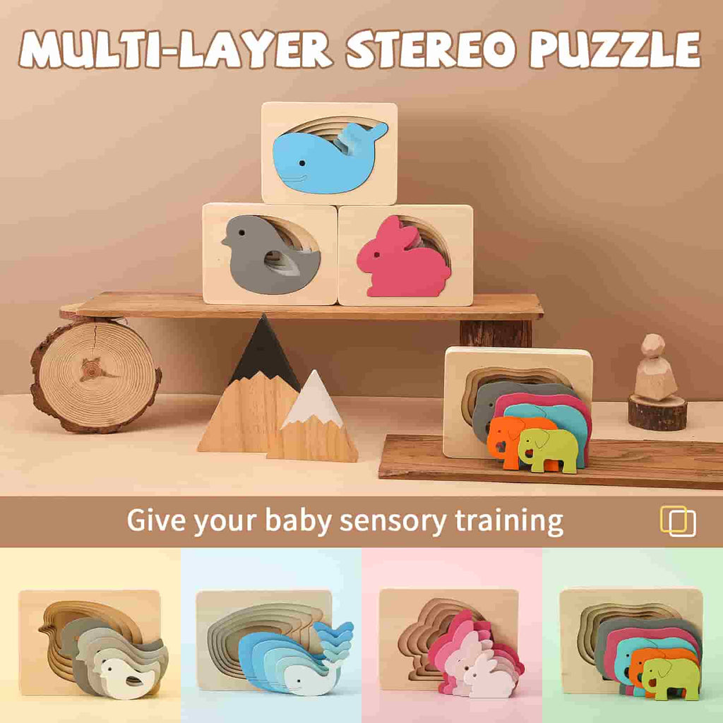 Personalisiert  Tier Stereo Puzzle Elefant