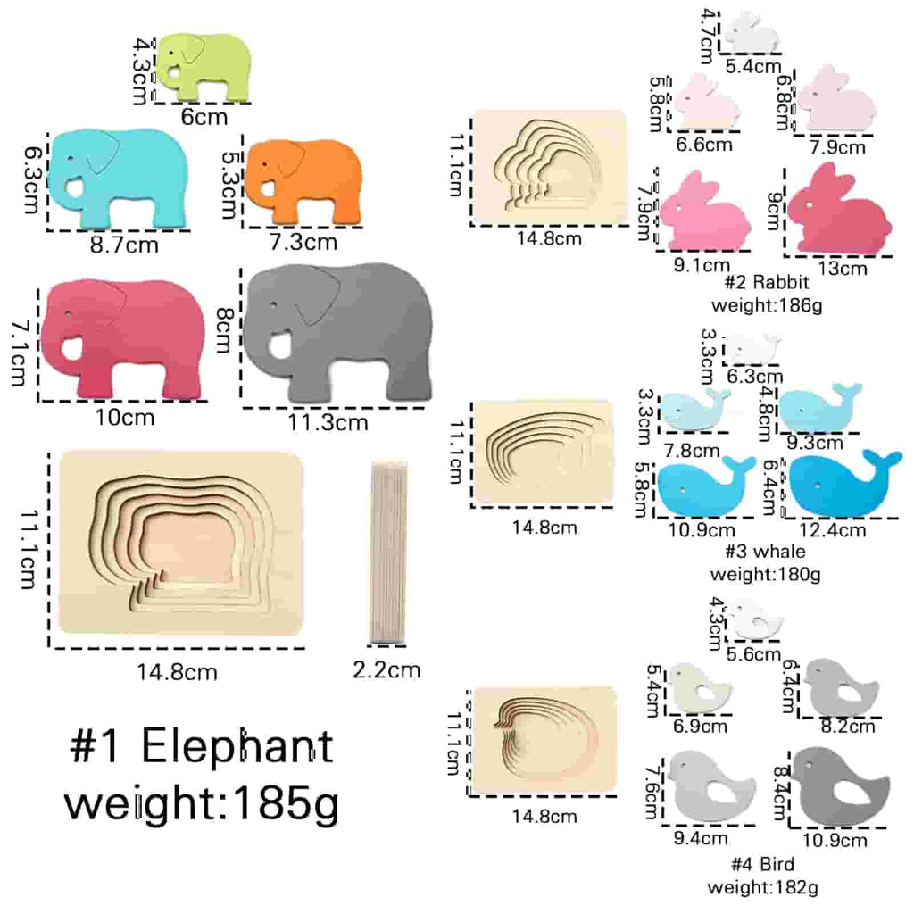 Tier Puzzle Elephant size