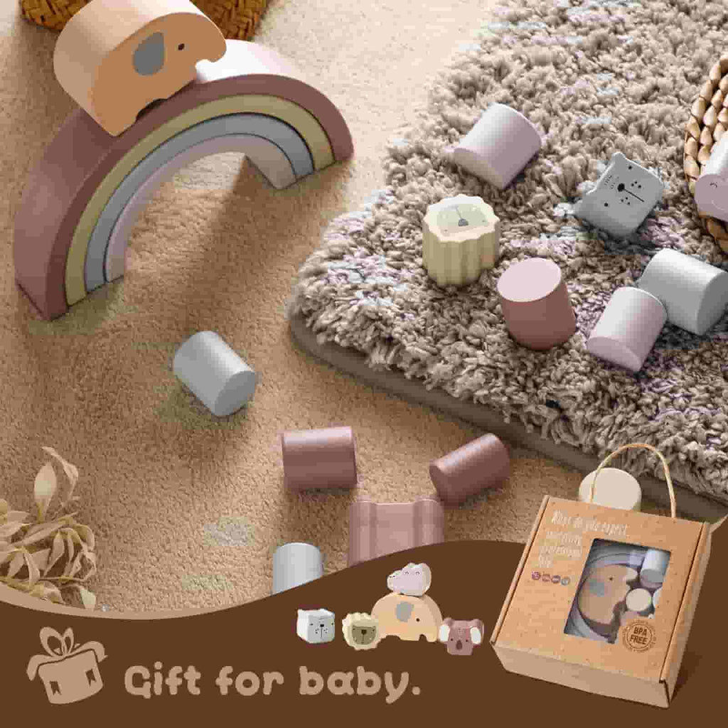 Wooden  Animal Stacking Blocks  gift  for baby