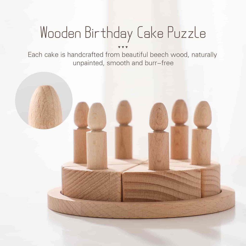Wooden Birthday Cake Puzzle Toy  