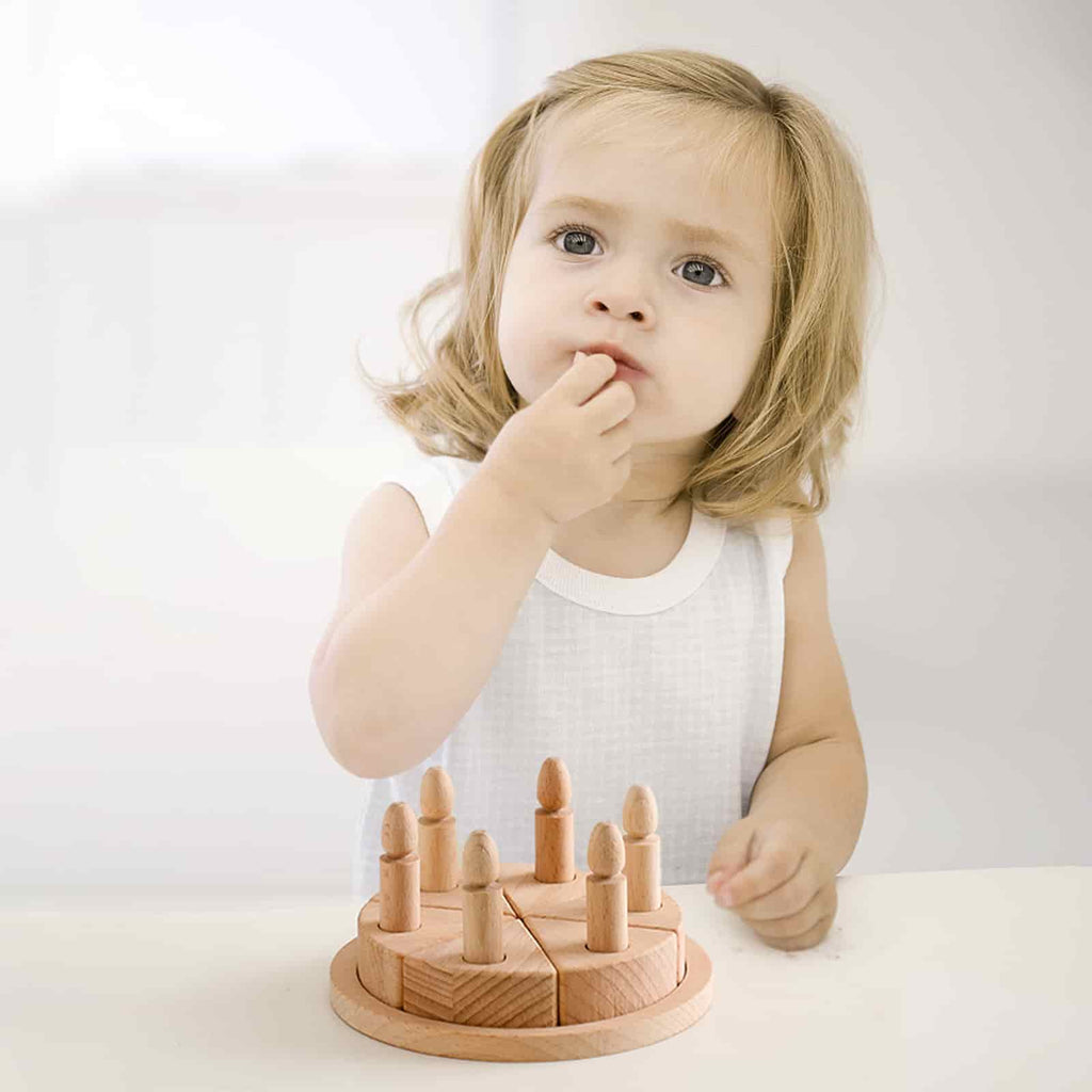 Wooden Birthday Cake Toy  Girl  play