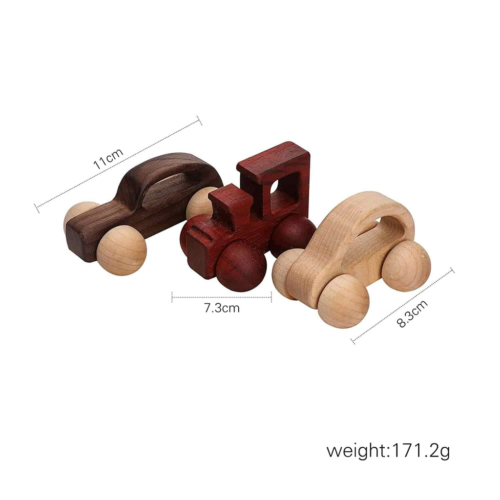 Wooden Car Toy Car 3 Pieces Traffic Game size set2