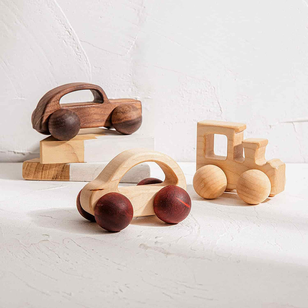 Wooden Car Toy Car 3 Pieces Traffic Game