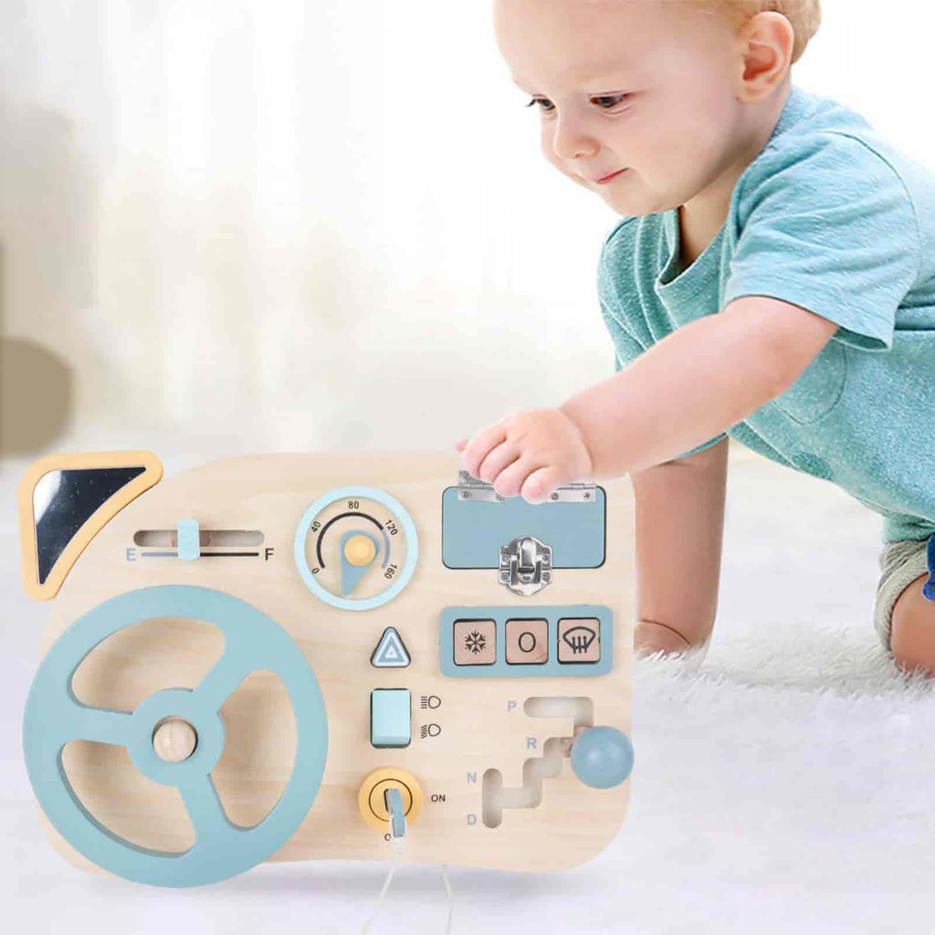 Wooden Driving Learning Steering in a  baby hand