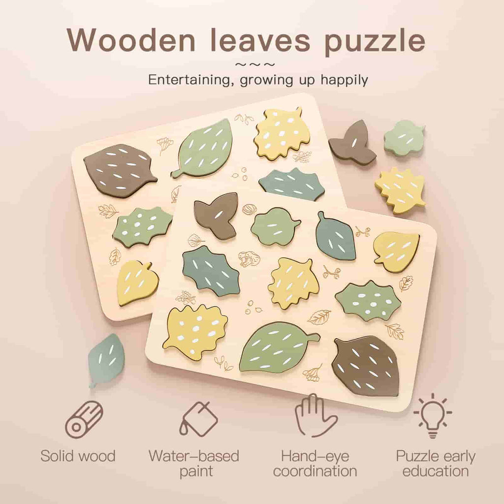 Wooden Leaf Jigsaw Puzzle Series handmade