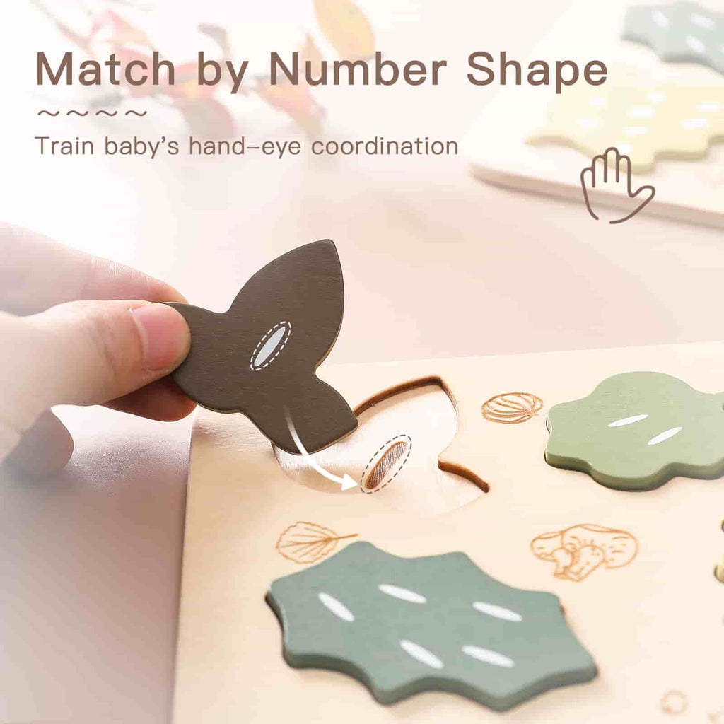 Wooden Leaf Jigsaw Puzzle Series Baby Hand-eye