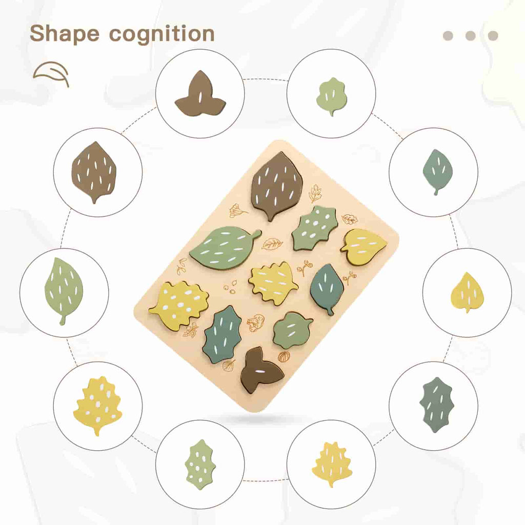Wooden Leaf Jigsaw Puzzle Series shape cognition