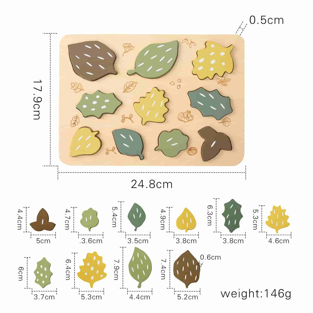 Wooden Leaf Jigsaw Puzzle Size