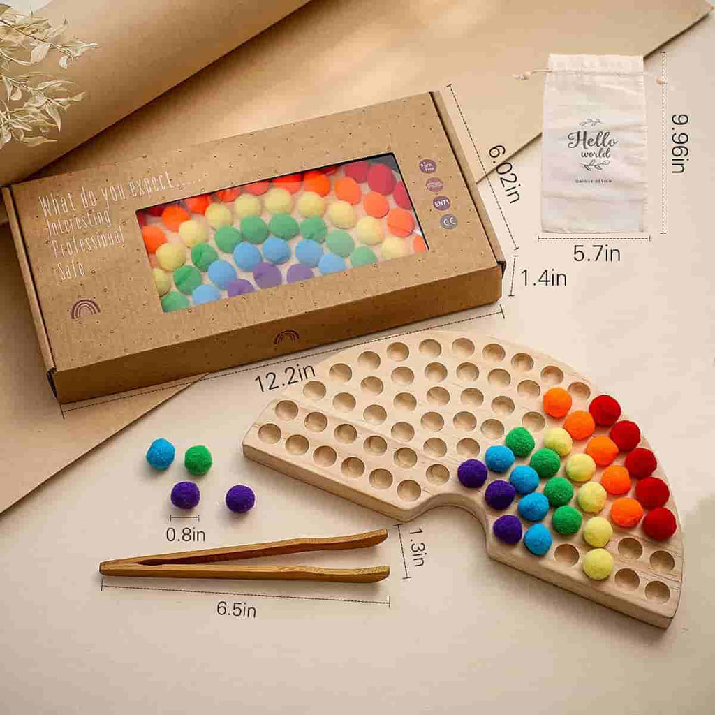 Wooden Rainbow Sorting Board  packing size1