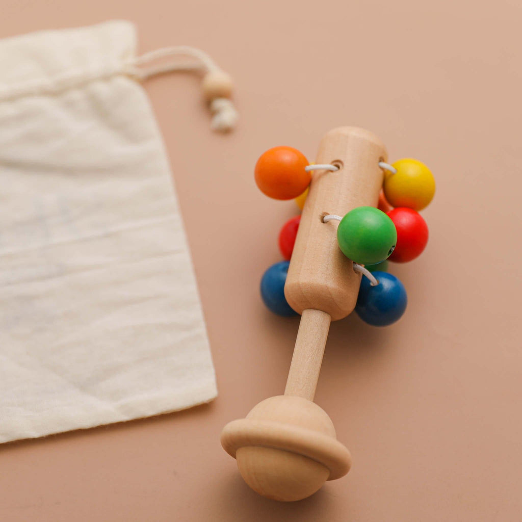 Colorful Wooden Rattle - MamimamiHome Baby