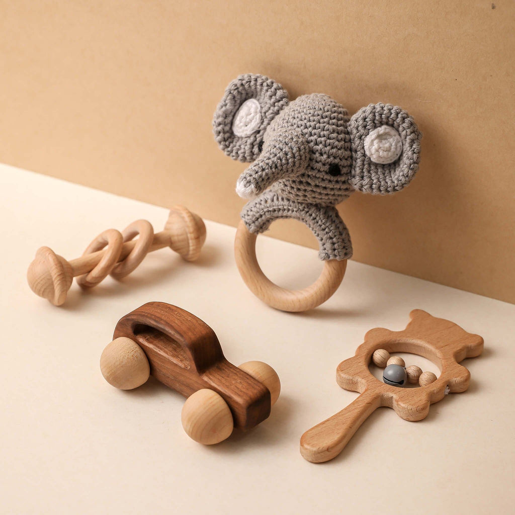 Crochet Animal Rattle 4 Pcs - MamimamiHome Baby