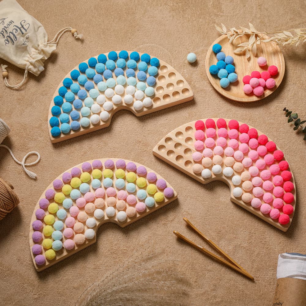 Rainbow Clip Ball Toy - MamimamiHome Baby