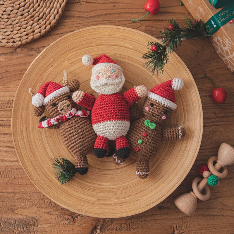 Wood Crochet Santa Claus Toy - MamimamiHome Baby