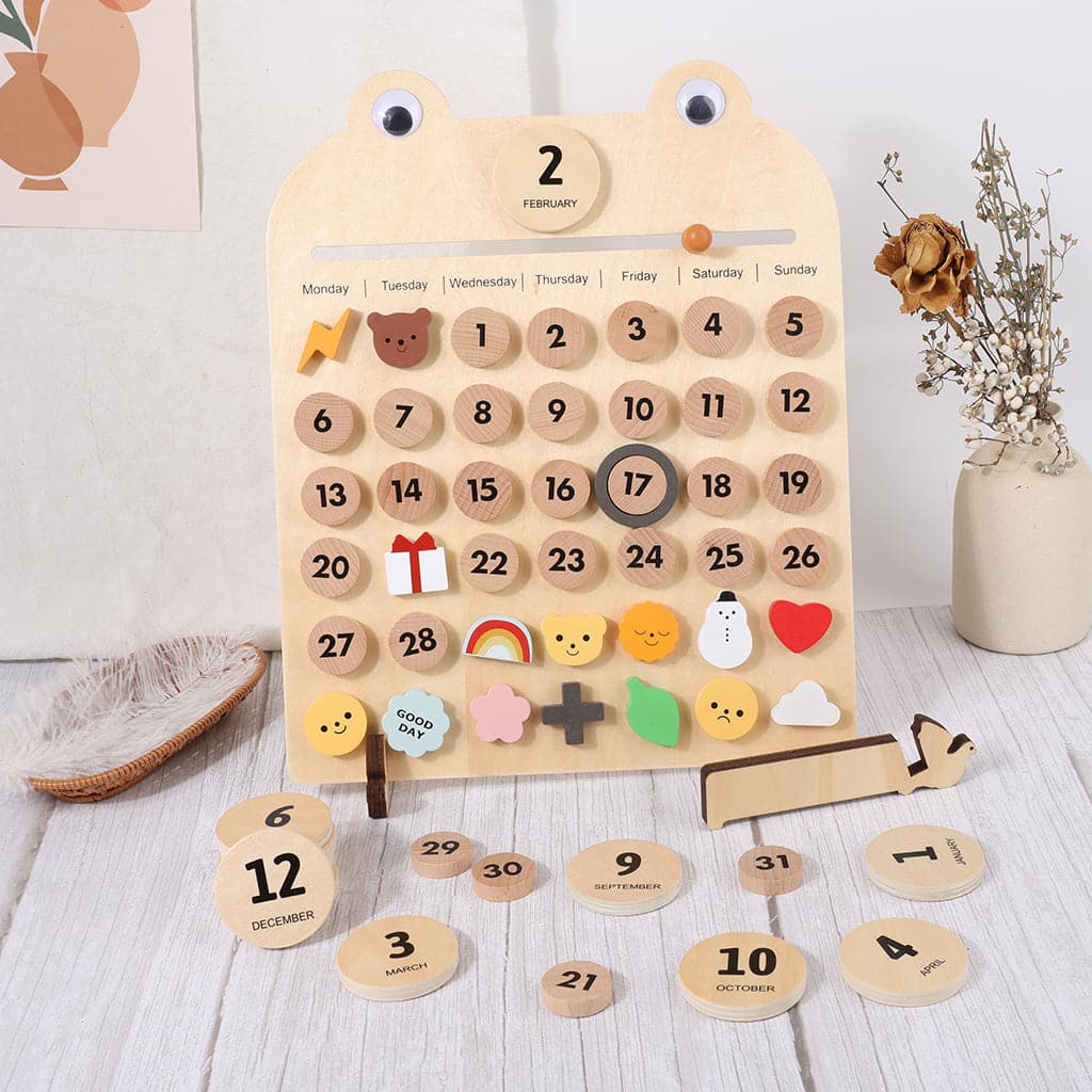 Wooden Magnetic Calendar Board - MamimamiHome Baby