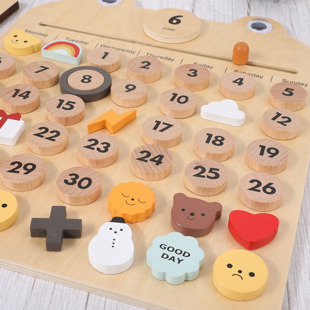 Wooden Magnetic Calendar Board - MamimamiHome Baby
